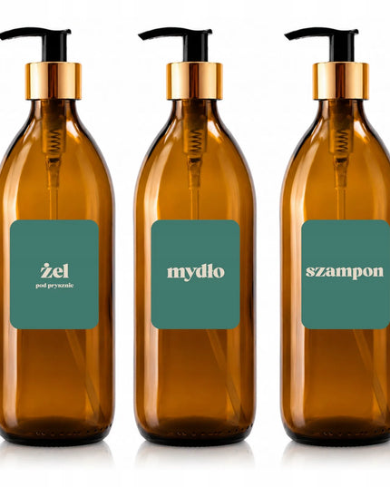 Stiklinis buteliukas su dozatoriumi muilui, indų plovikliui, 500 ml