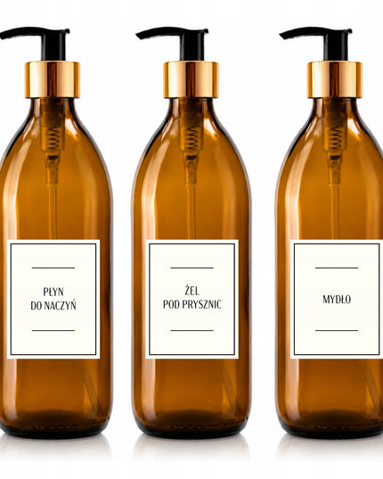 Stiklinis buteliukas su dozatoriumi muilui, indų plovikliui, 500 ml