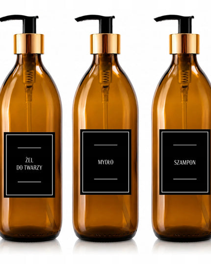 Stiklinis buteliukas su dozatoriumi muilui, indų plovikliui, 500 ml