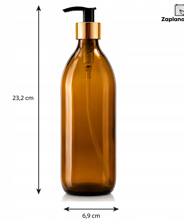 Stiklinis buteliukas su dozatoriumi muilui, indų plovikliui, 500 ml