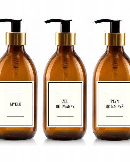 Stiklinis buteliukas su dozatoriumi muilui, skysčiui, 300 ml