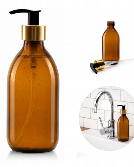 Stiklinis buteliukas su dozatoriumi muilui, skysčiui, 300 ml