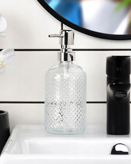 Stiklinis dozatorius skystam muilui ar geliui, 430 ml