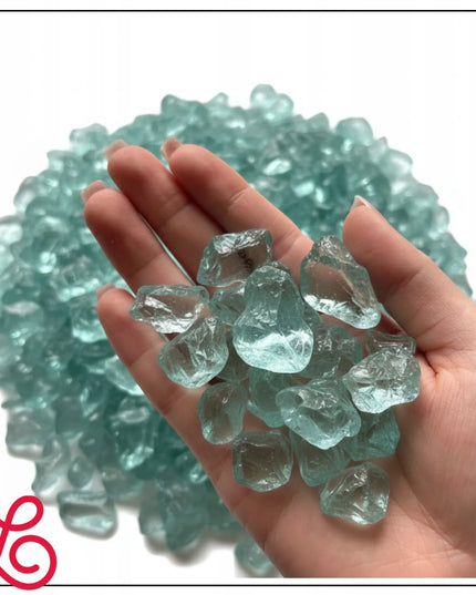 Stiklo skalda dekoratyvinis akmuo turkio spalvos efektingas stiklas 1-3cm 5kg