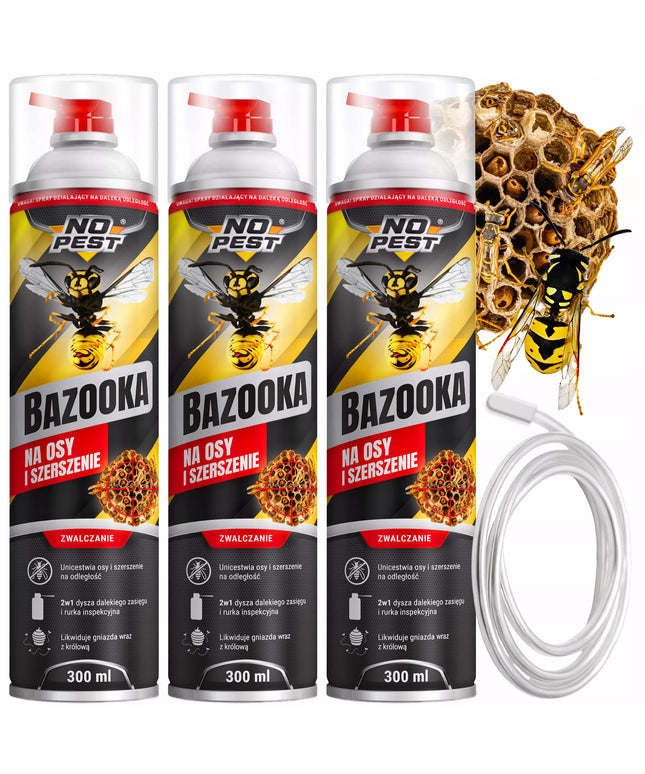 Stiprus purškalas preparatas nuo vapsvų ir širšių lizdų BAZOOKA 300 ml