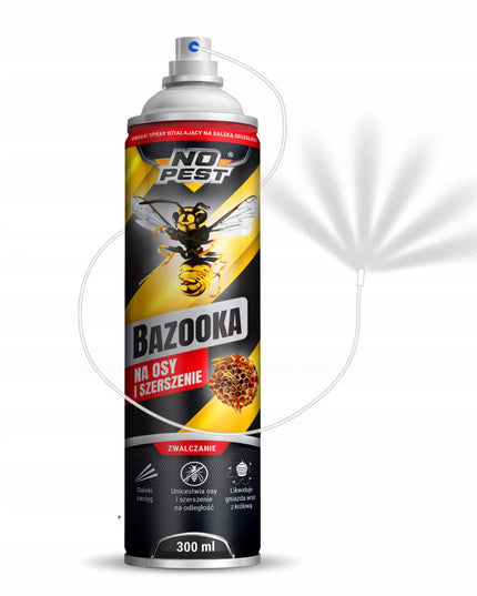 Stiprus purškalas preparatas nuo vapsvų ir širšių lizdų BAZOOKA 300 ml