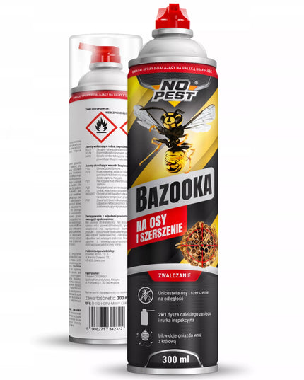 Stiprus purškalas preparatas nuo vapsvų ir širšių lizdų BAZOOKA 300 ml