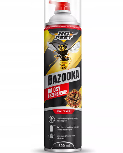 Stiprus purškalas preparatas nuo vapsvų ir širšių lizdų BAZOOKA 300 ml