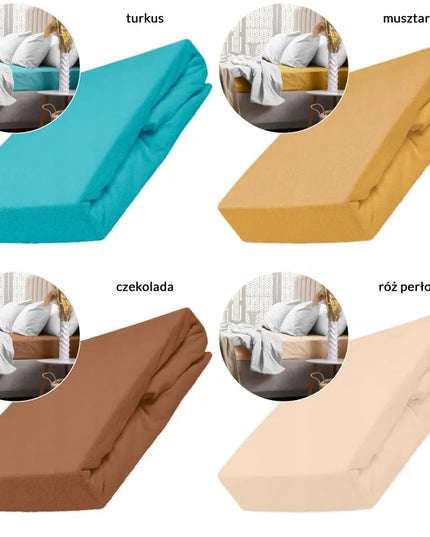 Stora frotinė paklodė su guma 140x200 natūrali medžiaga įvairių spalvų