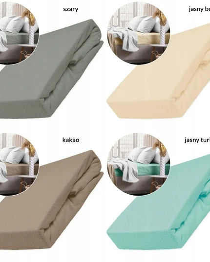 Stora frotinė paklodė su guma 140x200 natūrali medžiaga įvairių spalvų