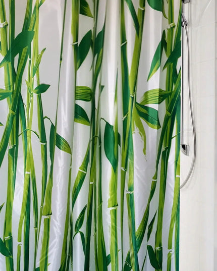 Stora poliesterinė dušo užuolaida 180x180 cm Bambukai