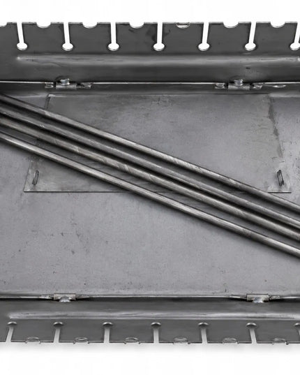 Sudedamas mangalas-grilis į lagaminą 8 iešmams, metalas 2 mm, U8