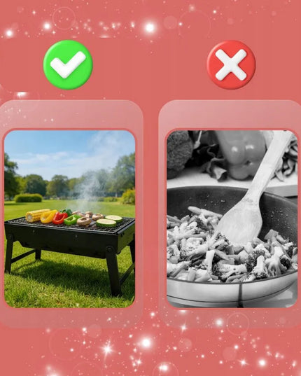 Sulankstoma nešiojama turistinė kepsninė kelionėms ir stovyklavimui