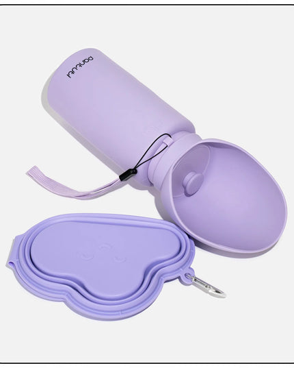 Sulankstoma silikoninė kelioninė gertuvė šunims MONTE, violetinė, 750 ml