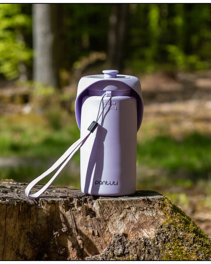 Sulankstoma silikoninė kelioninė gertuvė šunims MONTE, violetinė, 750 ml