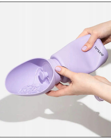 Sulankstoma silikoninė kelioninė gertuvė šunims MONTE, violetinė, 750 ml