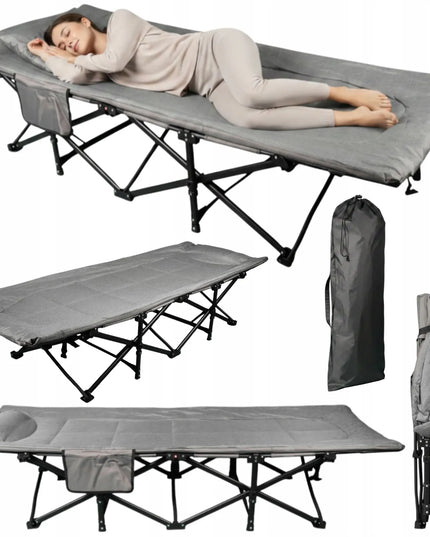 Sulankstoma turistinė lova Goliat 190x68 cm, patogi kempingo gultas-lova