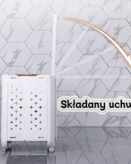 Sulankstomas skalbinių krepšys su išimamais konteineriais - mažas + didelis krepšys su ratukais 77 l