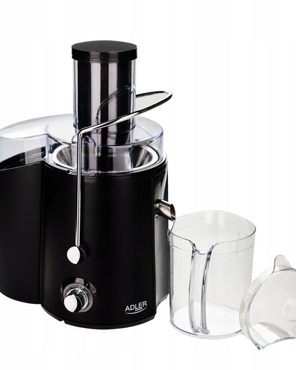 Sulčiaspaudė Adler AD4129 – 2000W, 2 greičiai, 75mm anga visiems vaisiams ir daržovėms, 2l minkštimo talpa, 1l sulčių ąsotis, nerūdijančio plieno korpusas