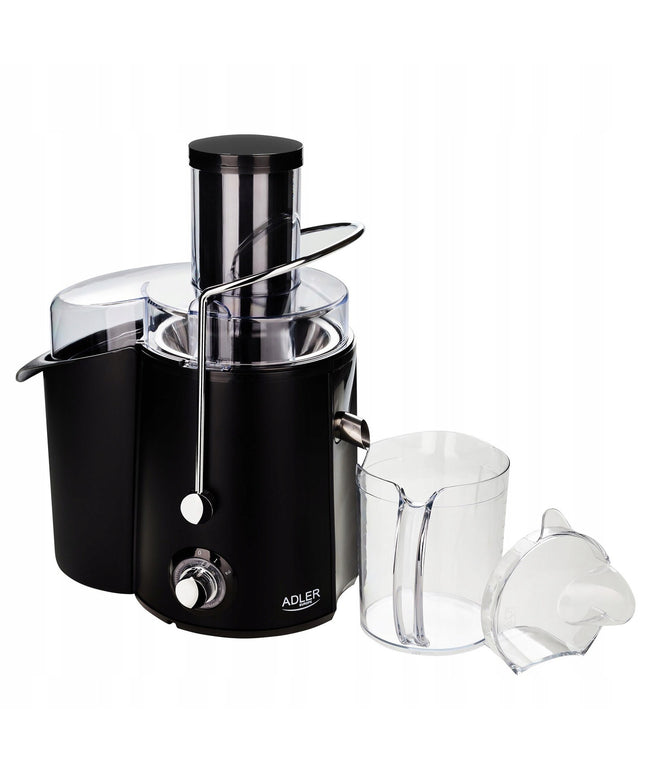 Sulčiaspaudė Adler AD4129 – 2000W, 2 greičiai, 75mm anga visiems vaisiams ir daržovėms, 2l minkštimo talpa, 1l sulčių ąsotis, nerūdijančio plieno korpusas