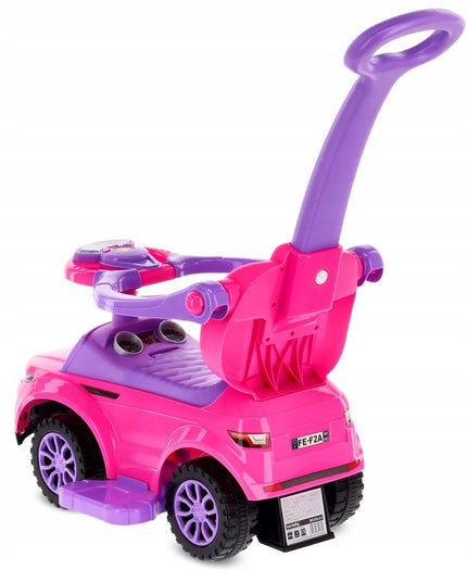 Sun Baby paspirtukas-stumdukas Sport Car rožinis su stūmimo rankena ir daiktadėže