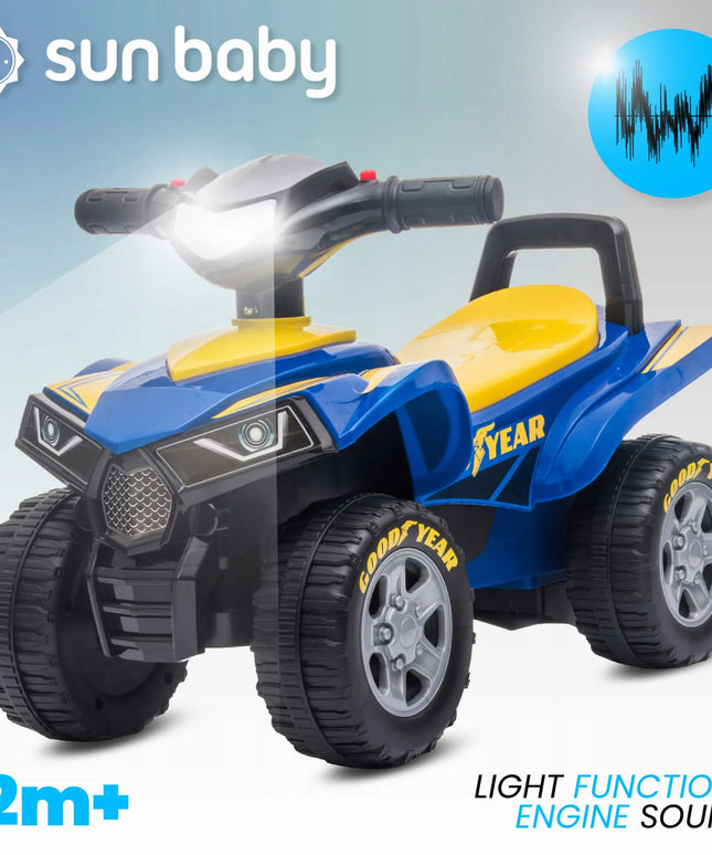 Sun Baby Quad Good Year paspirtukas vaikams nuo 1 metų su bagažine ir garsais
