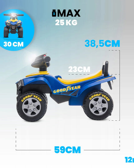 Sun Baby Quad Good Year paspirtukas vaikams nuo 1 metų su bagažine ir garsais