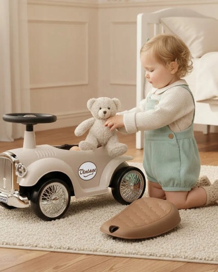 Sun Baby vintažinis lenktyninis paspiriamas automobilis-vaikštynė, ekru