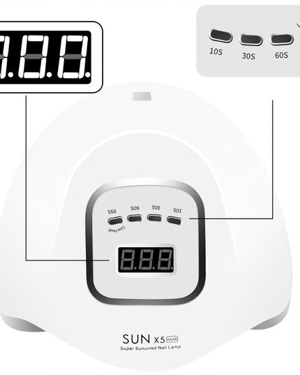 Profesionali UV/LED nagų lempa SUN X5 Max 80W – hibridiniams lakams, geliui, su laikmačiu, sensoriais ir nuimamu dugnu