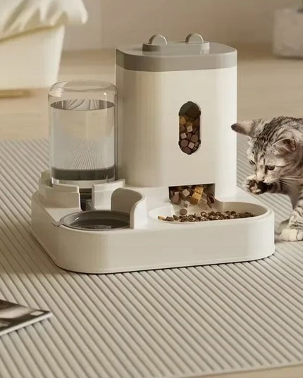 Šuns ir katės dubenėlių rinkinys su vandens dozatoriumi, automatinė šėrykla ir girdykla 650 ml