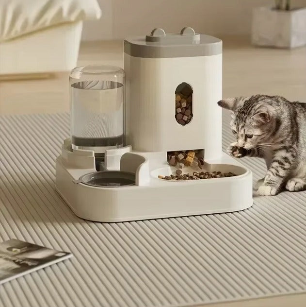 Šuns ir katės dubenėlių rinkinys su vandens dozatoriumi, automatinė šėrykla ir girdykla 650 ml