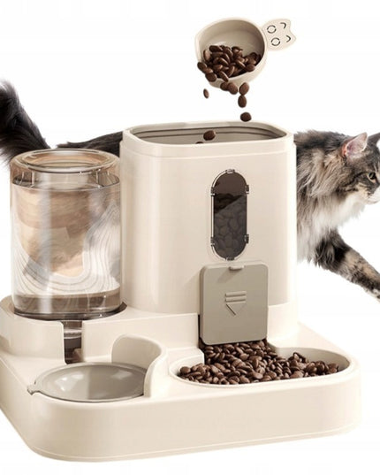 Šuns ir katės dubenėlių rinkinys su vandens dozatoriumi, automatinė šėrykla ir girdykla 650 ml