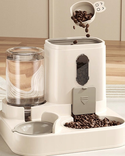 Šuns ir katės dubenėlių rinkinys su vandens dozatoriumi, automatinė šėrykla ir girdykla 650 ml