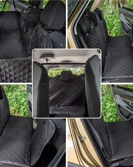 Vandeniui atspari šunų apsauginė danga automobiliui – universalus galinės sėdynės uždangalas su diržu ir maišeliais