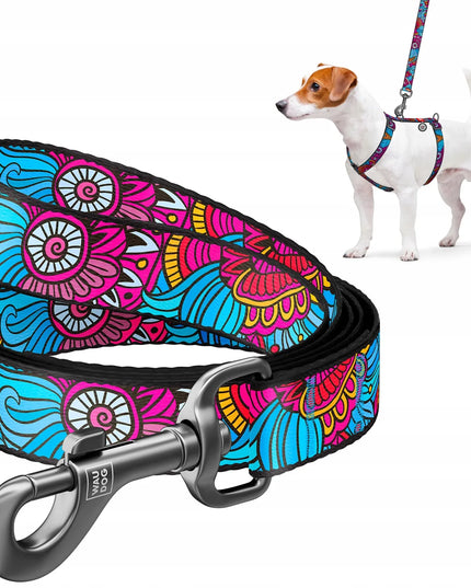 Šunų pavadėlis WAUDOG, nailoninis, raštas Vasara, dydis S, 122 cm, 15 mm