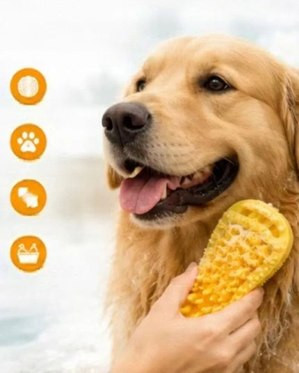Šunų šepetys Medium Silicone Yellow