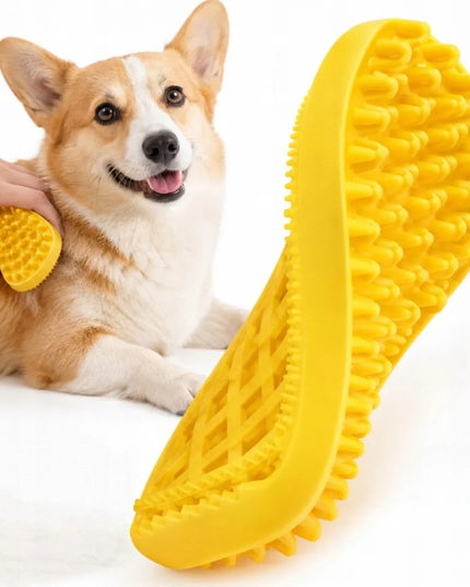 Šunų šepetys Medium Silicone Yellow
