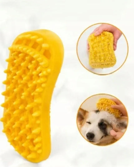 Šunų šepetys Medium Silicone Yellow