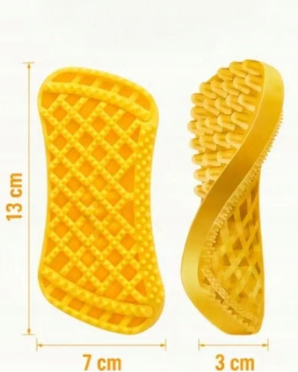 Šunų šepetys Medium Silicone Yellow