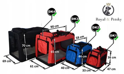 Šunų transporteris Royal&Petsky, pilkas, XXL, 88 cm x 58 cm x 65 cm