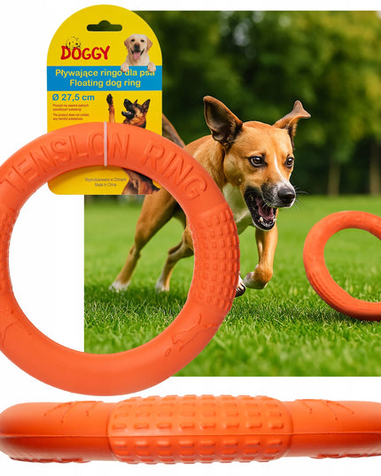Šunų žaislas „Doggy“ – plūduriuojantis žiedas, 27,5 cm, oranžinis