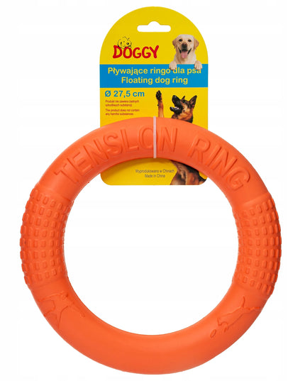 Šunų žaislas „Doggy“ – plūduriuojantis žiedas, 27,5 cm, oranžinis