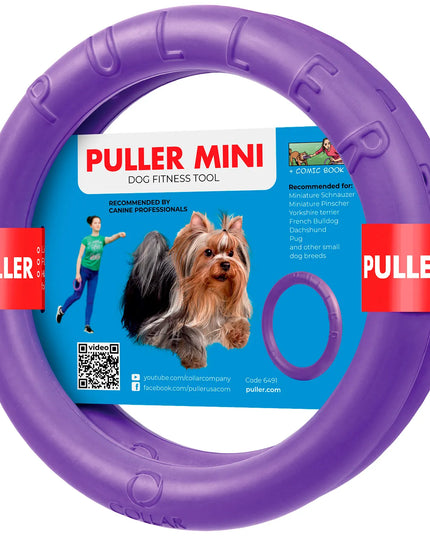 Šunų žaislas PULLER Mini 18 cm – treniruočių žiedai mažų veislių šunims, 2 vnt.