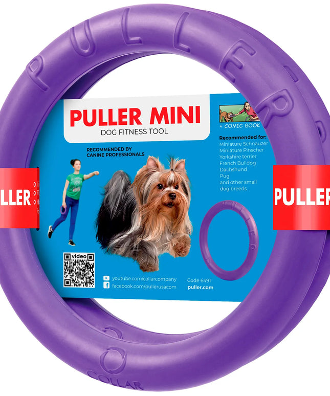 Šunų žaislas PULLER Mini 18 cm – treniruočių žiedai mažų veislių šunims, 2 vnt.