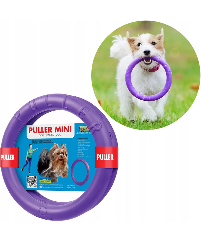 Šunų žaislas PULLER Mini 18 cm – treniruočių žiedai mažų veislių šunims, 2 vnt.