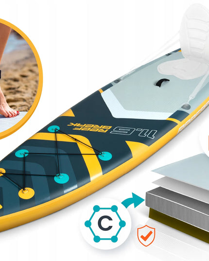 SUP lenta Neo-sport Reefbreak 350 x 81 x 15 cm, visas komplektas plaukiojimui