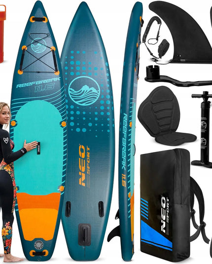 SUP lenta Neo-sport Reefbreak 350x81x15 cm, pilnas irklavimo rinkinys