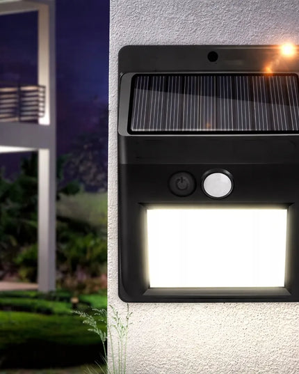 SuperLED saulės energija maitinamas LED lauko šviestuvas su judesio ir prieblandos jutikliu