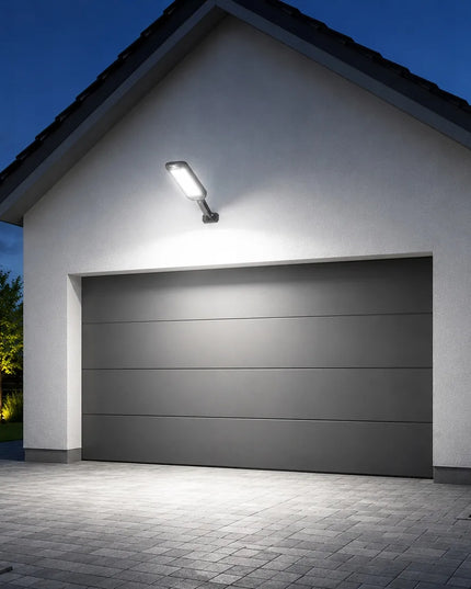 SuperLED saulės LED gatvės lempa COB, su judesio jutikliu ir pulteliu