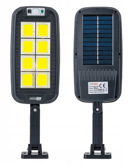 SuperLED saulės LED gatvės lempa COB, su judesio jutikliu ir pulteliu